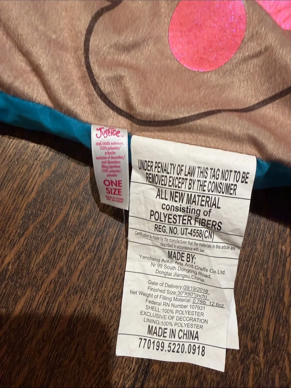 Justice Dream Like a Pugicorn Kids Sleeping Bag like new!